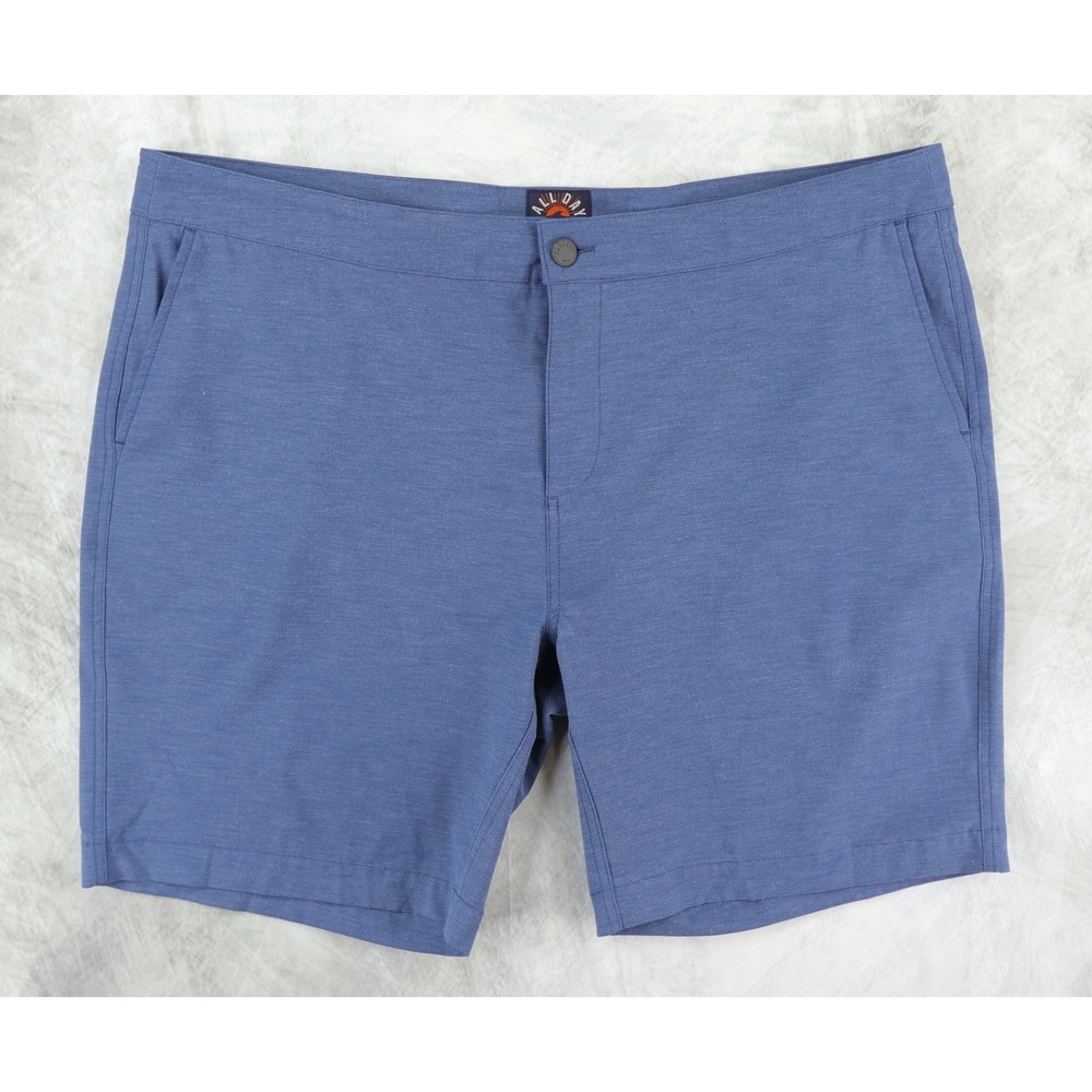 Faherty All Day Shorts Mens 42 Blue Hybrid Quick Dry Stretch Boardshorts